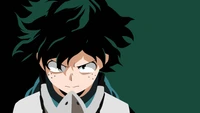 Minimalistisches Porträt von Izuku Midoriya aus My Hero Academia