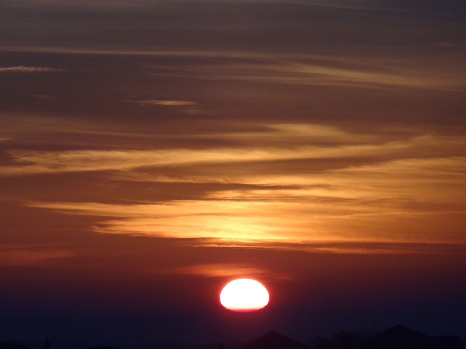 Araffes flying a kite in the sky at sunset (sunrise, sunset, dawn, daytime, afterglow)