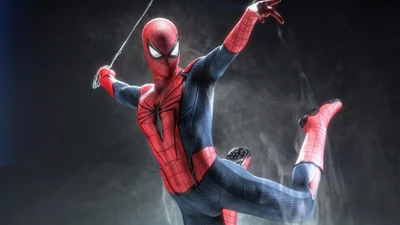 Spider-Man en action : L'icône super-héros de Marvel dans une pose dynamique