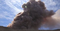 volcano, lava, explosion, smoke, cloud