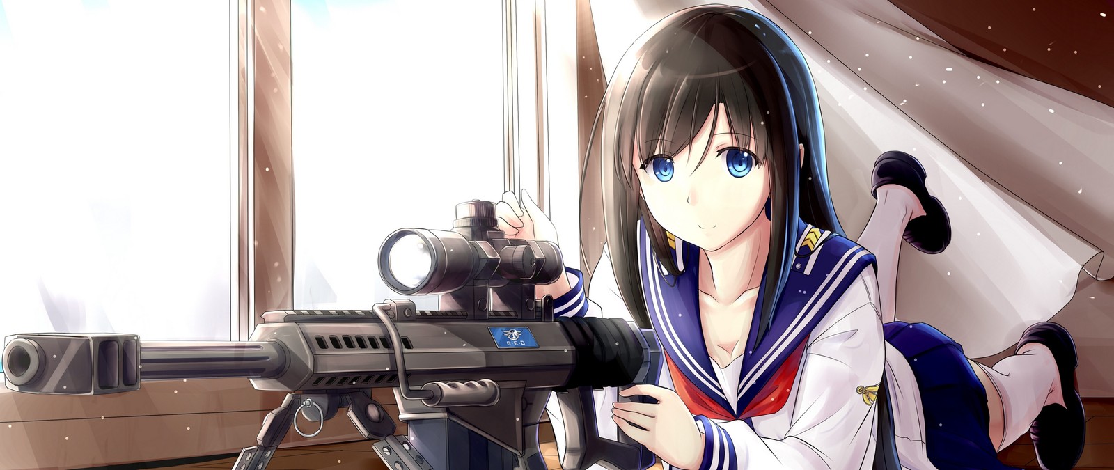 anime, manga, sniper rifle, gun, girls with guns wallpaper