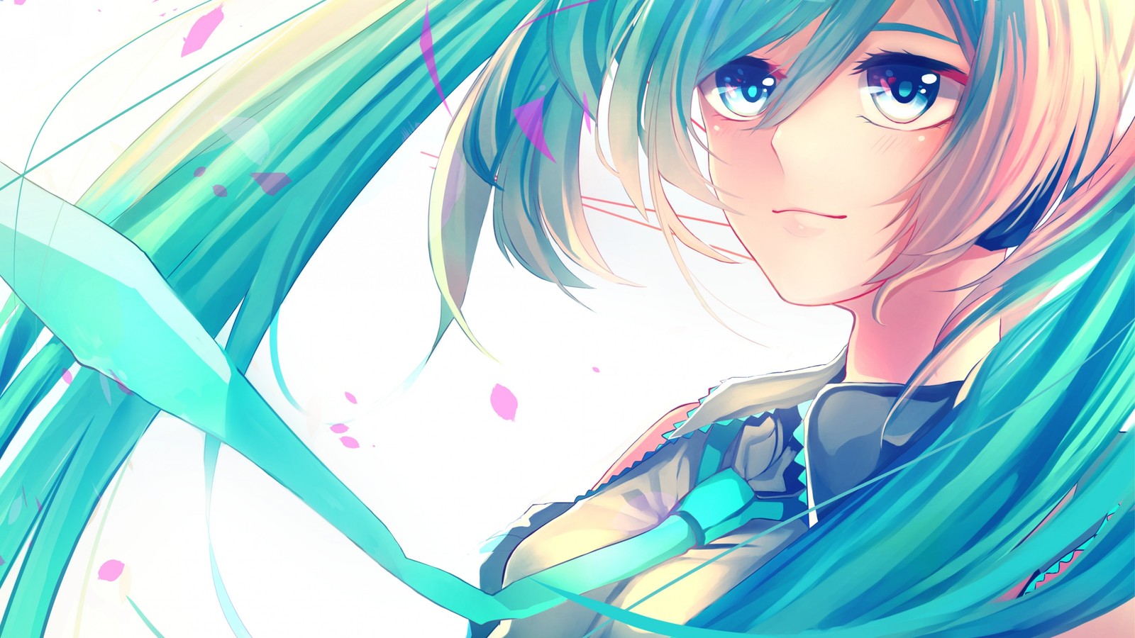 anime, vocaloid, hatsune miku, cartoon, long hair wallpaper