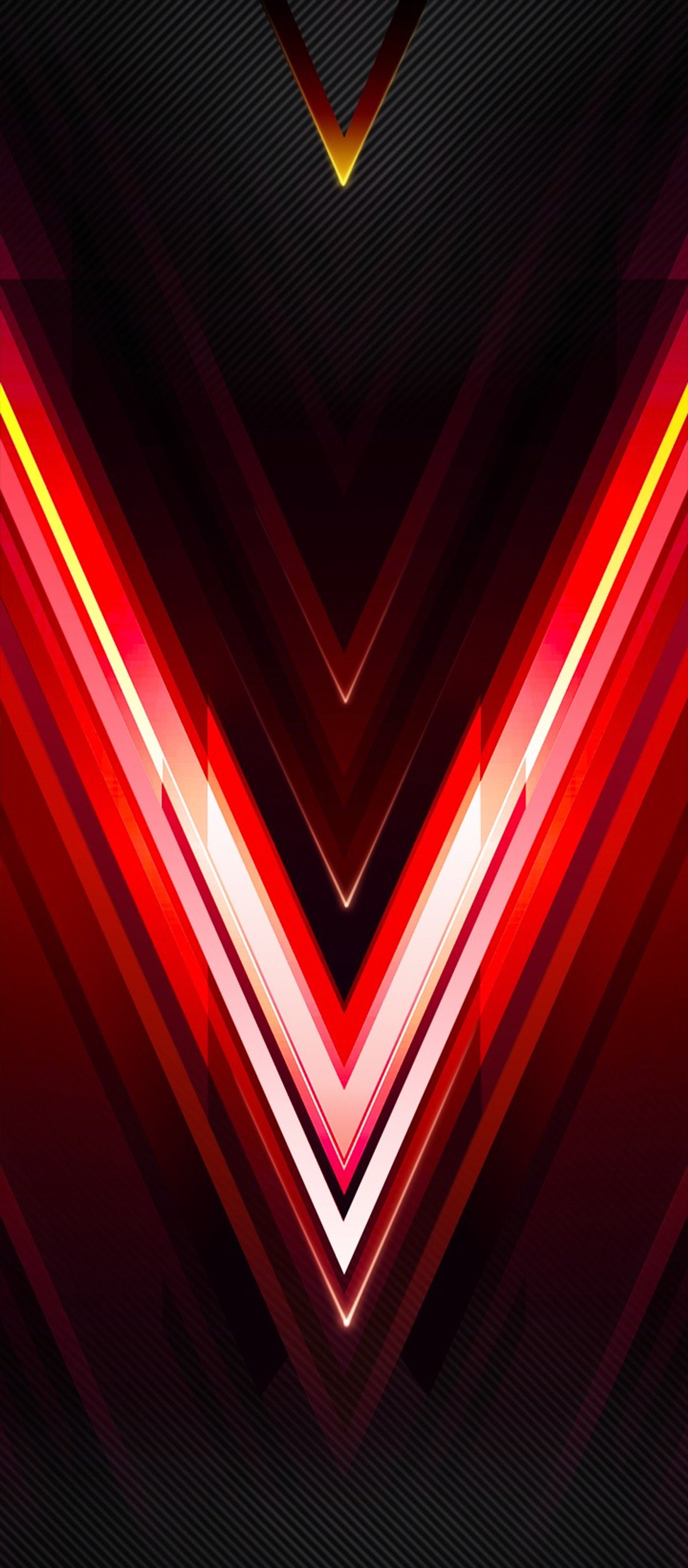 A close up of a red and black abstract background with a v (tecno, human body, red, magenta, electric blue)