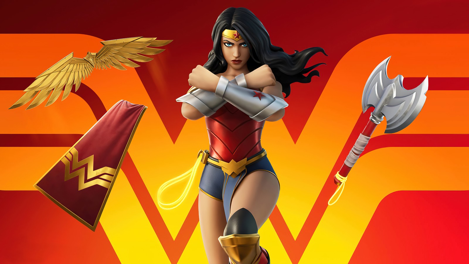 Téléchargez le fond d'écran wonder woman, fortnite, battle royale, jeu vidéo, tenue