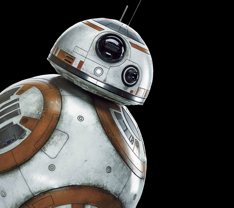 Крупный план робота bb-8 из звездных войн на черном фоне (бб 8, bb8, чёрный, darkdroid, дроид)