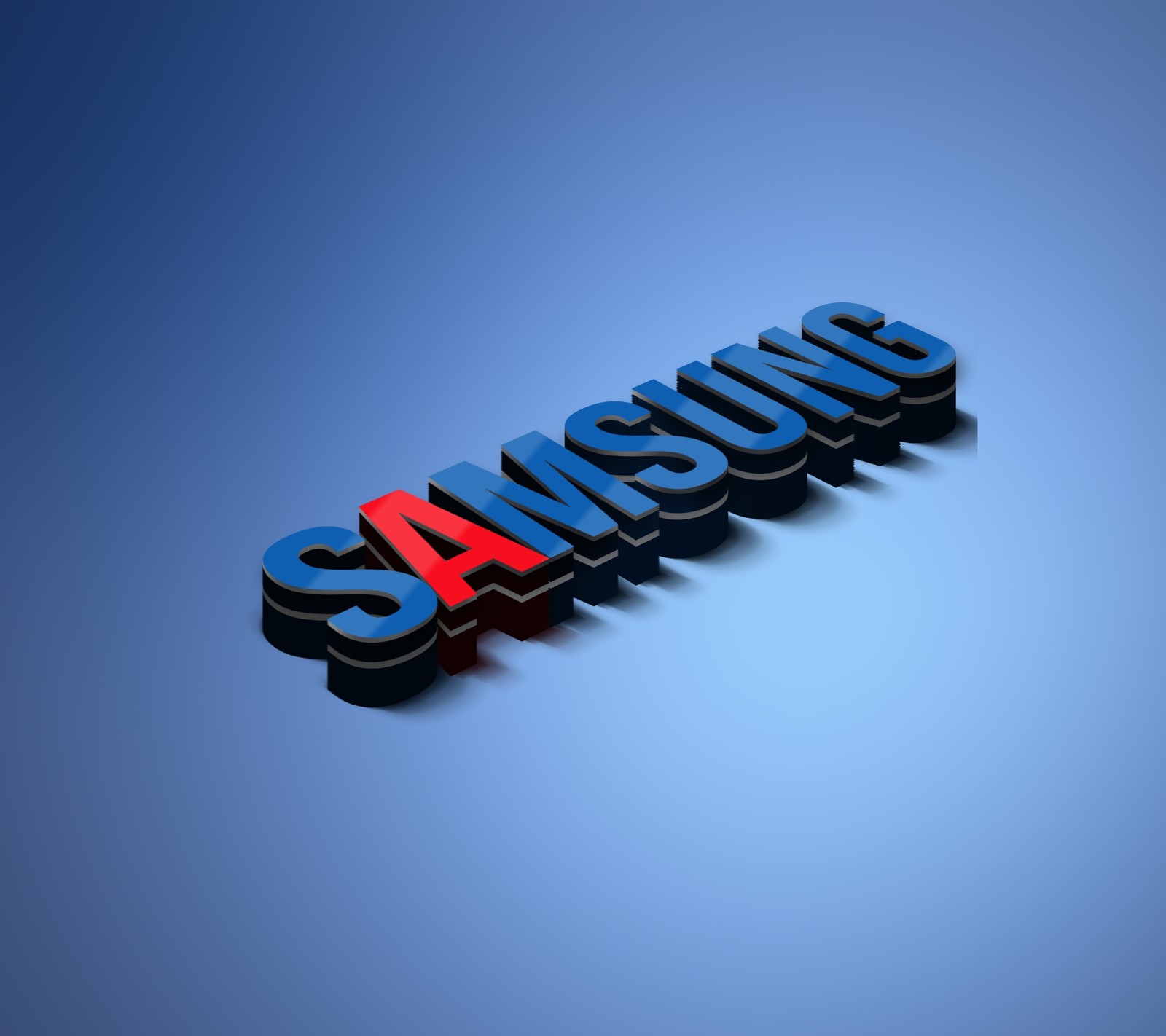 A close up of a samsung logo on a blue background (3d, best, samsung)