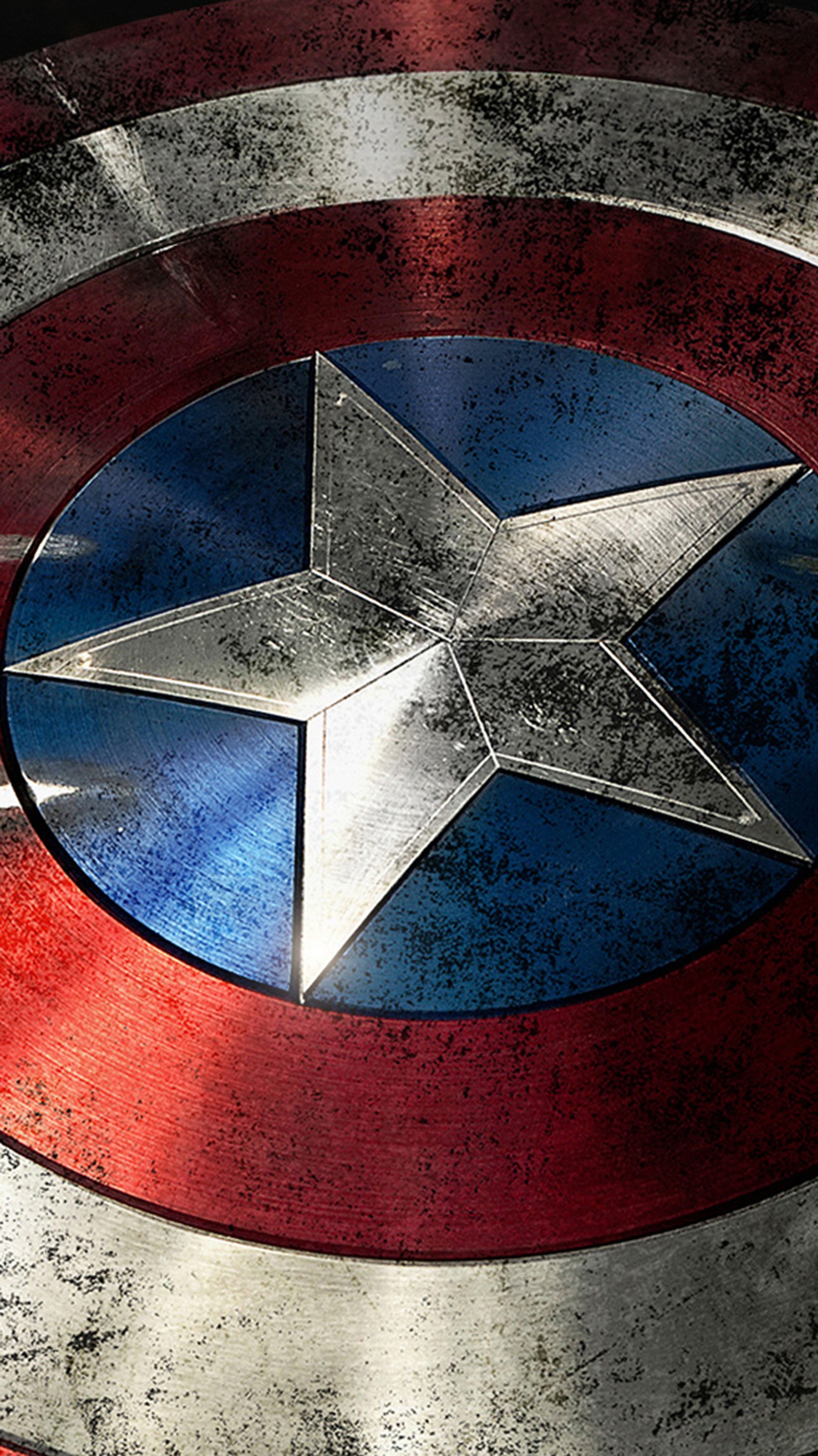 Escudo do capitão américa com uma estrela no centro (os vingadores, guerra civil, marvel)