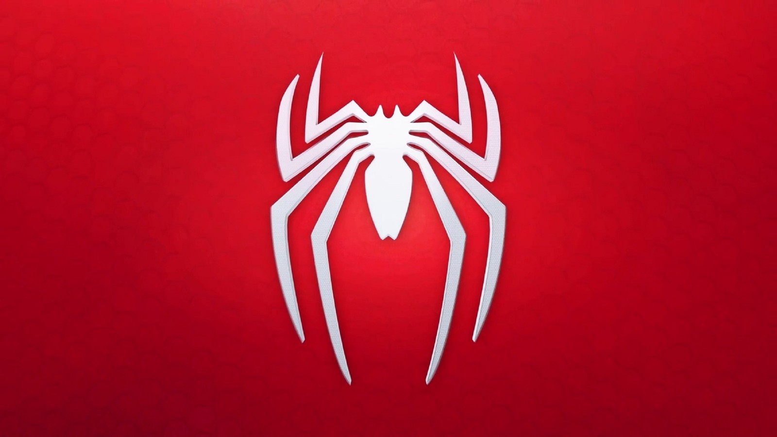 Un fond rouge avec le logo de spider-man (2018, 3rd person, jeu, homme, ps4)