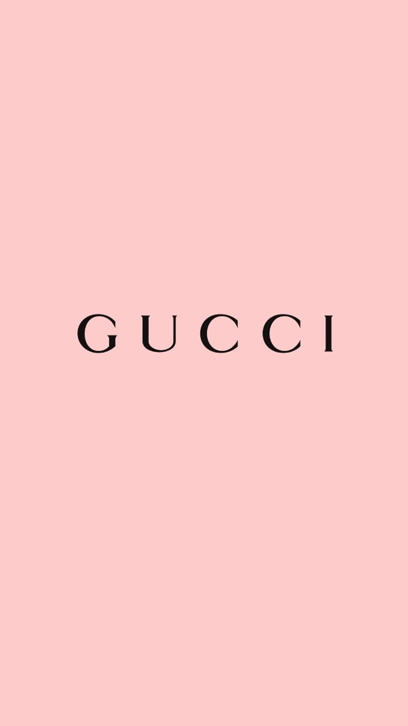 Розовый фон со словом gucci (бренды, обои)