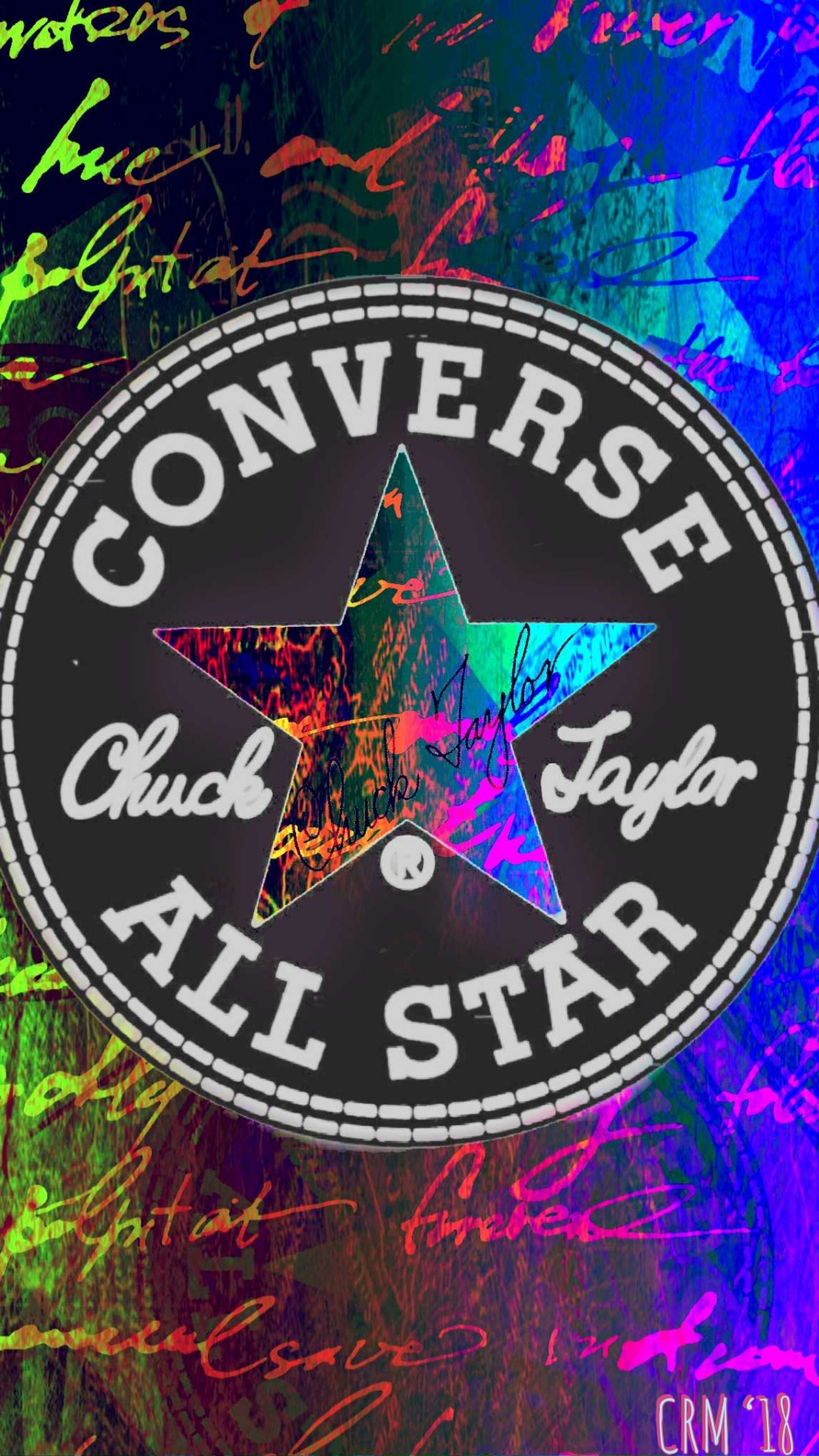 Logotipo converse all star em um fundo colorido com spray (chucks, chuck taylor, sapatos, logotipo, colorido)