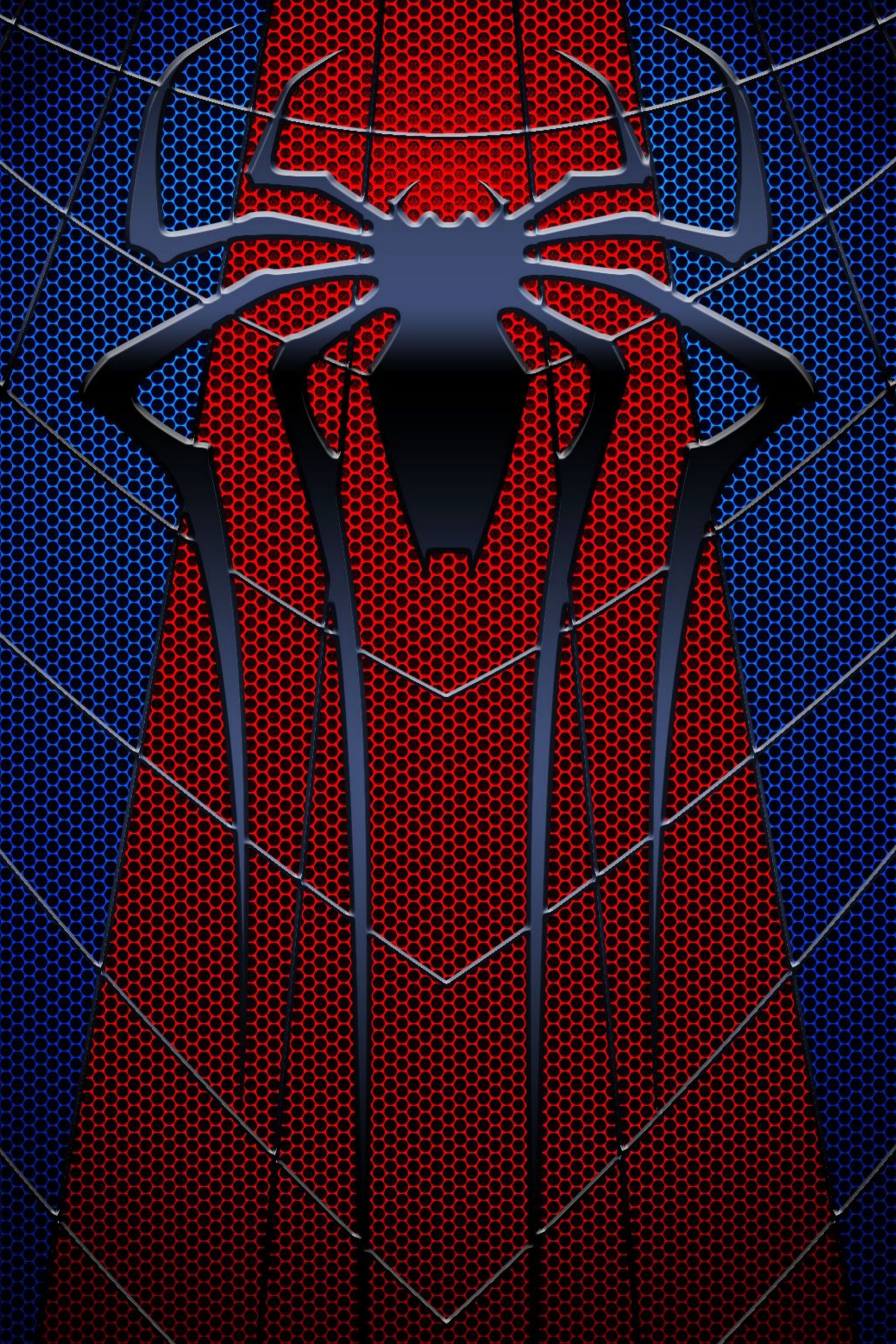 Logo de spider-man sur un fond rouge et bleu (spiderman, spidey, super héros)