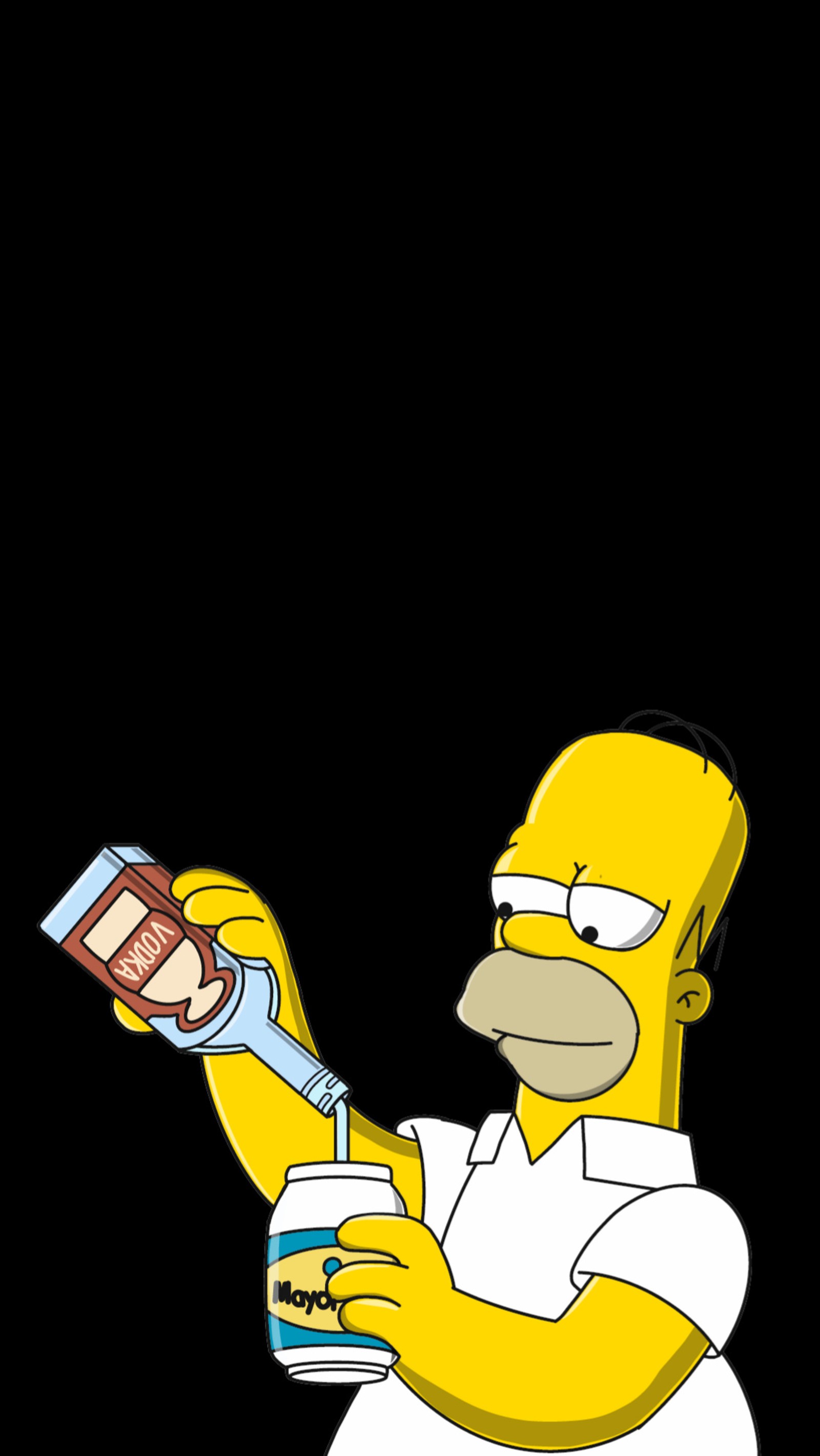 Die simpsons trinken ein getränk, während sie eine dose milch halten (homer, simpsons)