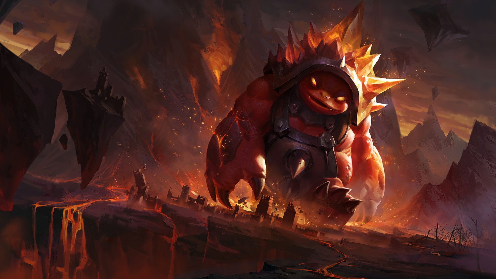 Baixar papel de parede fundido, rammus, arte visual, lol, league of legends