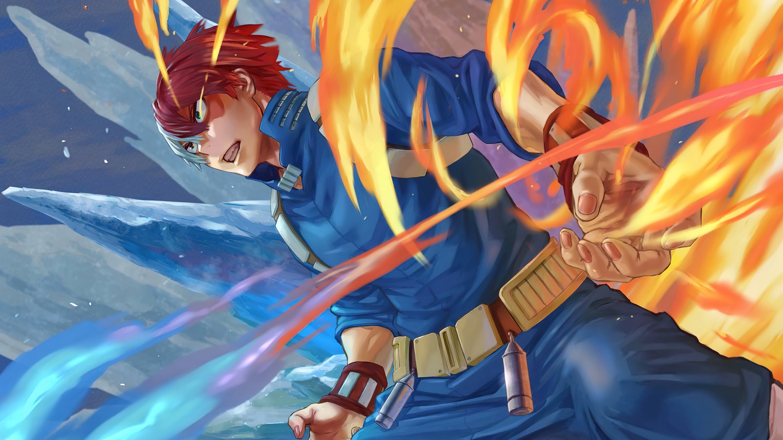 shoto todoroki, my hero academia, mha, 僕のヒーローアカデミア, anime wallpaper