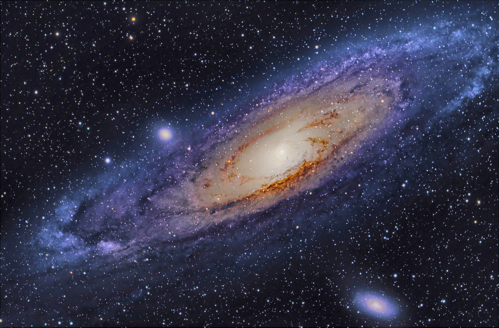 Un primer plano de una galaxia con una galaxia espiral de fondo (galaxia de andrómeda, andromeda galaxy, galaxia, vía láctea, universo)