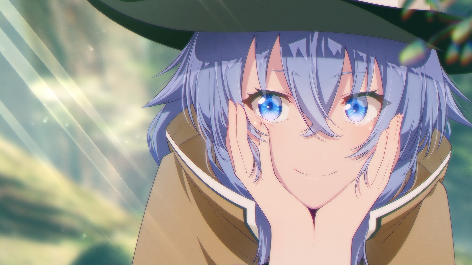 Chica de anime con ojos azules y un sombrero en la cabeza (mushoku tensei isekai ittara honki dasu, anime, isekai ittara honki dasu, lo intentaré seriamente si voy a otro mundo, 無職転生 異世界行ったら本気だす)