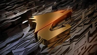 aorus, gold, logo, gigabyte, digital art wallpaper