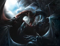 dragon, darkness, demon, mythical creature, illustration wallpaper