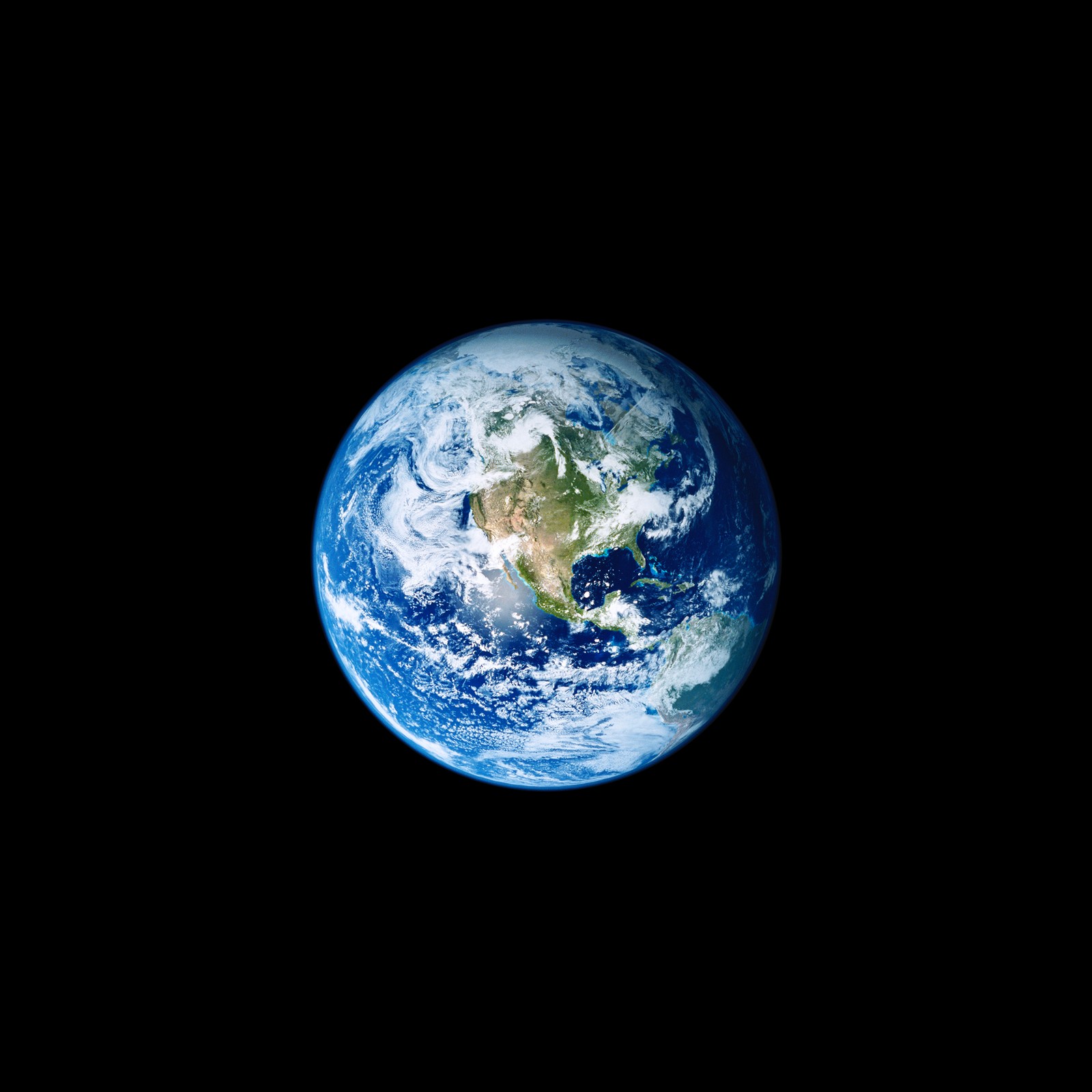 Arafed view of the earth from space showing the americas (earth, ios 11, stock, black background, space)