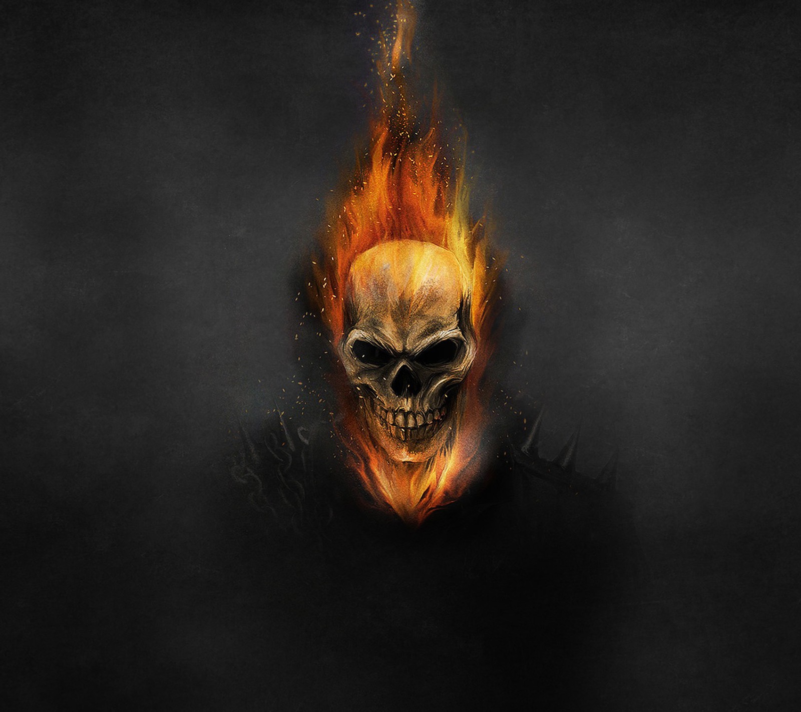 Descargar fondo de pantalla arte, fuego, calavera