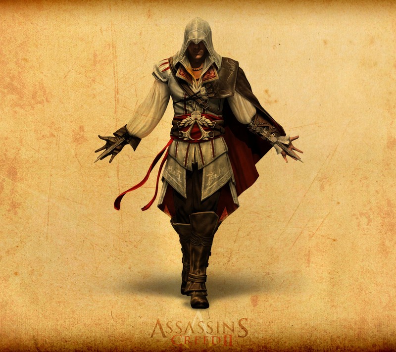 Крупный план человека в костюме с мечом (ассасины, ассасинс крид, assassins creed, эцио, ezio)