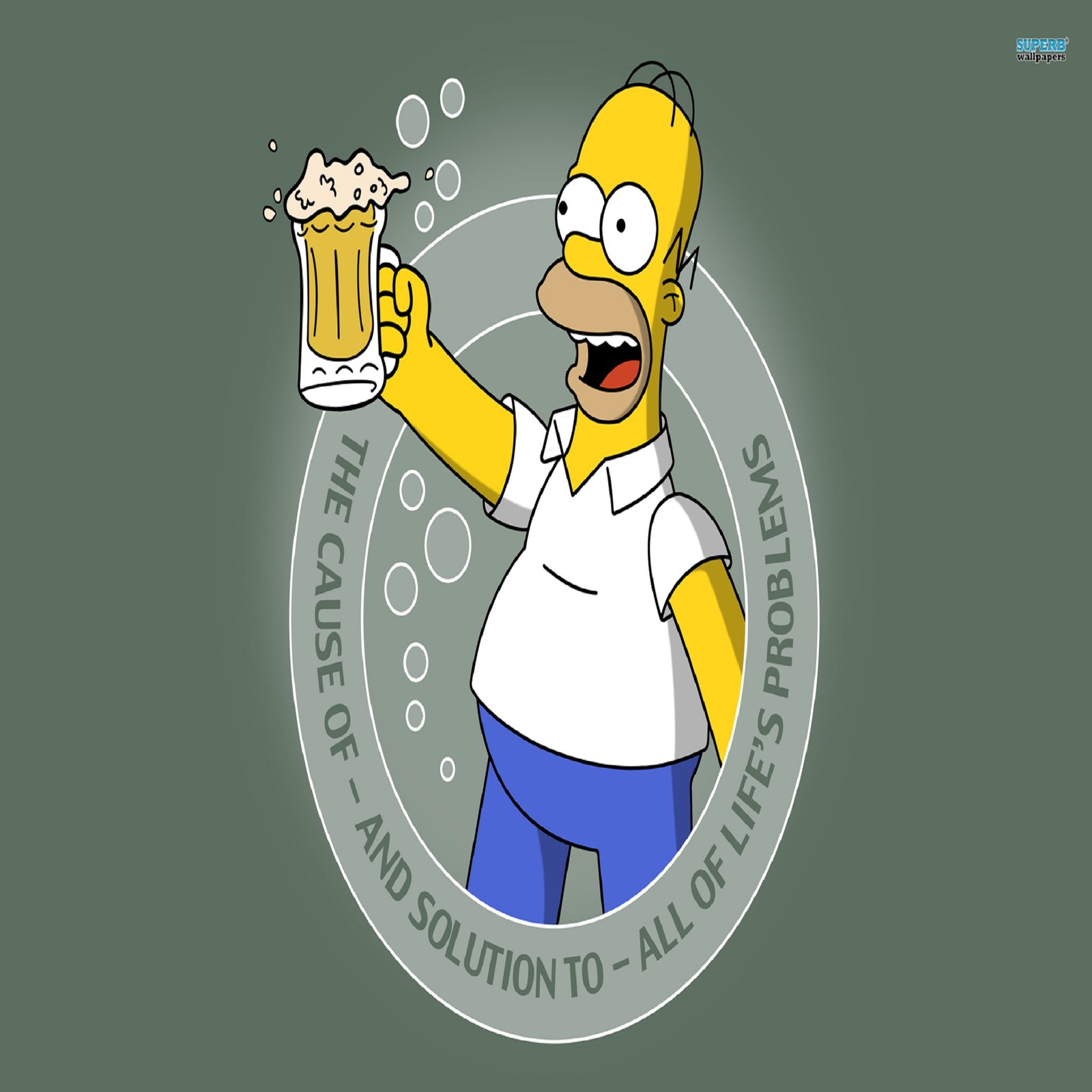 Caricatura de homero simpson sosteniendo una jarra de cerveza con las palabras el centro de cura (homero, omero, simsonp)