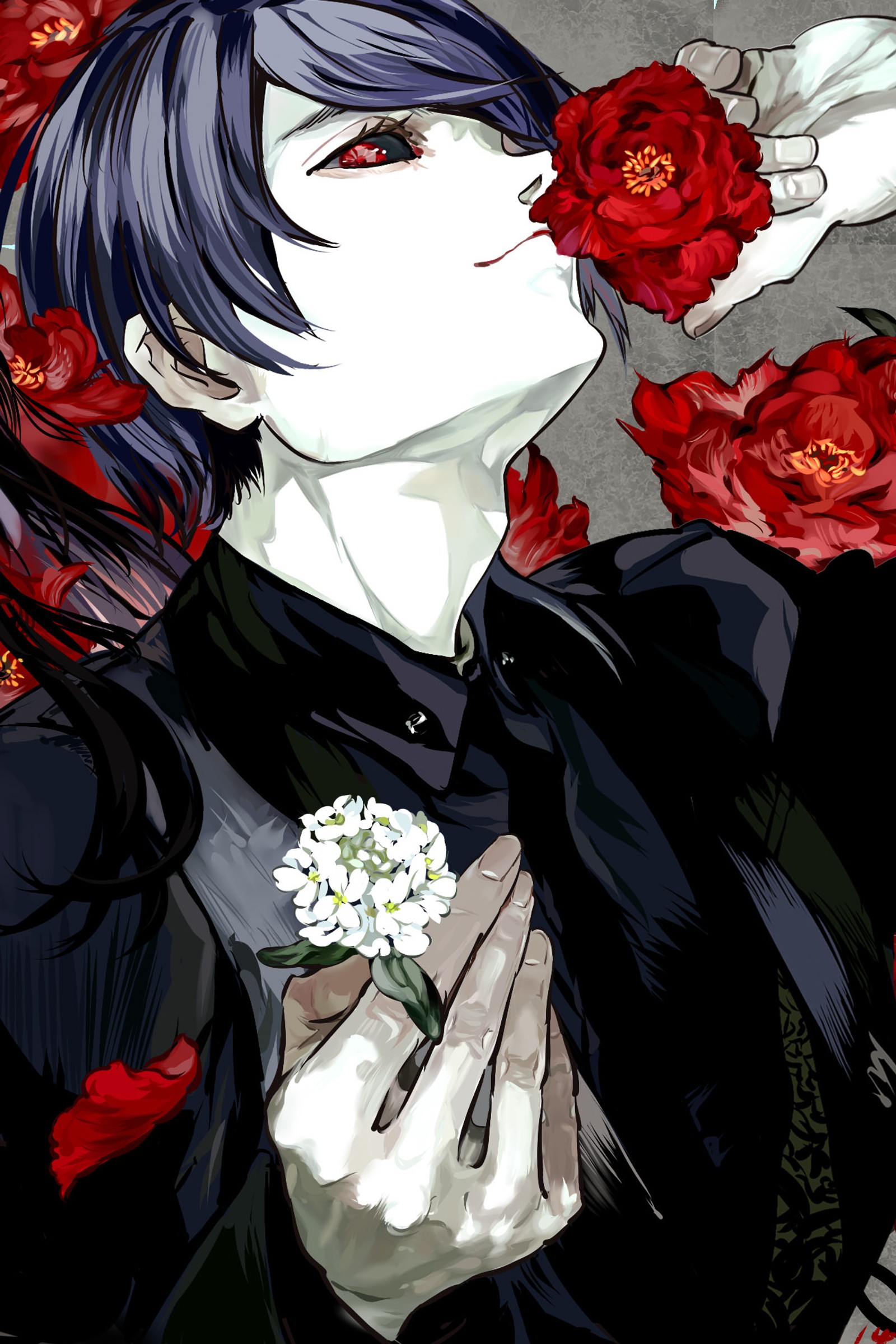 Lade kleidung, rose, shuu, tokyo ghoul, tsukiyama Hintergrund herunter