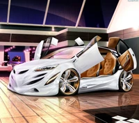 Sleek Tuned Car with Luxurious Interior in Modern Setting