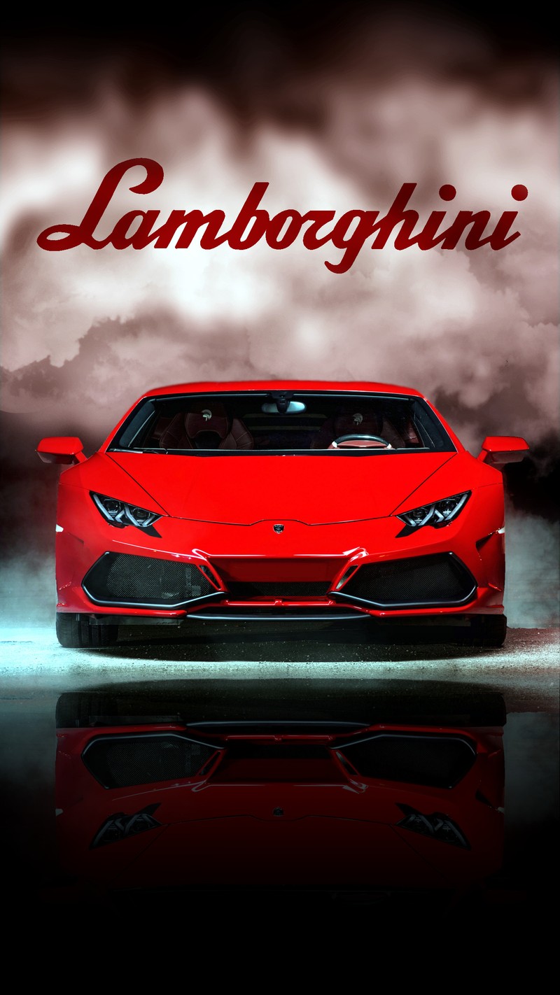 Близкий план красного спортивного автомобиля на черном фоне (машина, lamborghini)