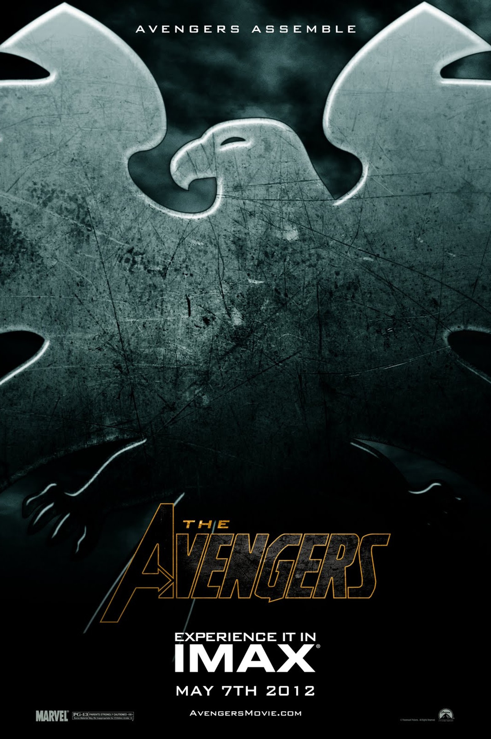 Avengers movie poster with the avengers logo on it (avengers, marvel, superhero)