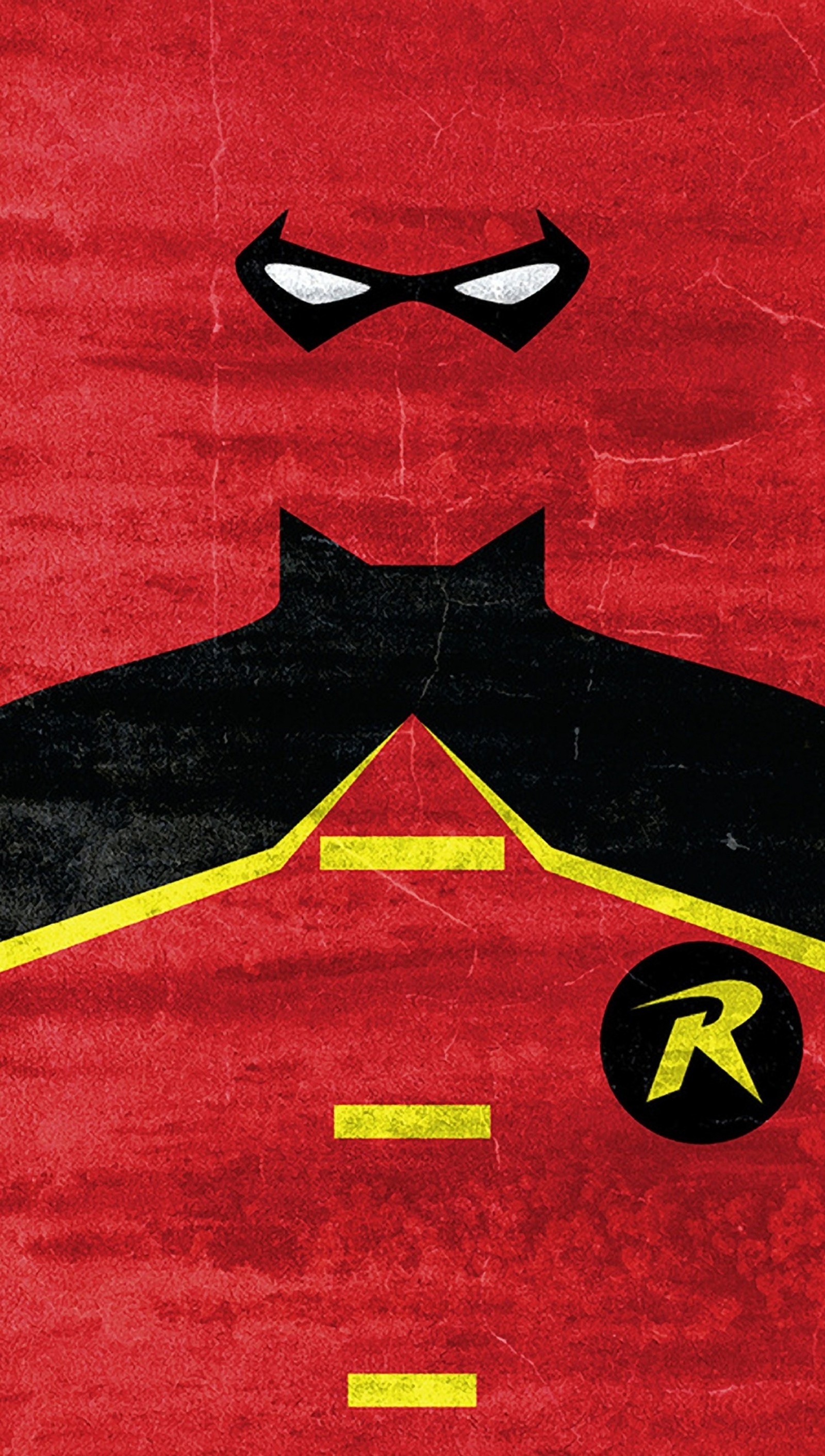 Pôster do batman com fundo vermelho e uma capa preta e amarela (fsd, sdf)