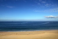 Tranquil Coastal Landscape with Clear Blue Skies