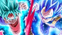 Goku and Vegeta Clash in Epic Battle - Dragon Ball Super Artwork