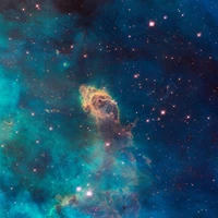 Vista deslumbrante da Nebulosa Carina com jatos estelares no espaço profundo