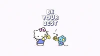 Be Your Best: Cute Hello Kitty and Friends Quote Wallpaper