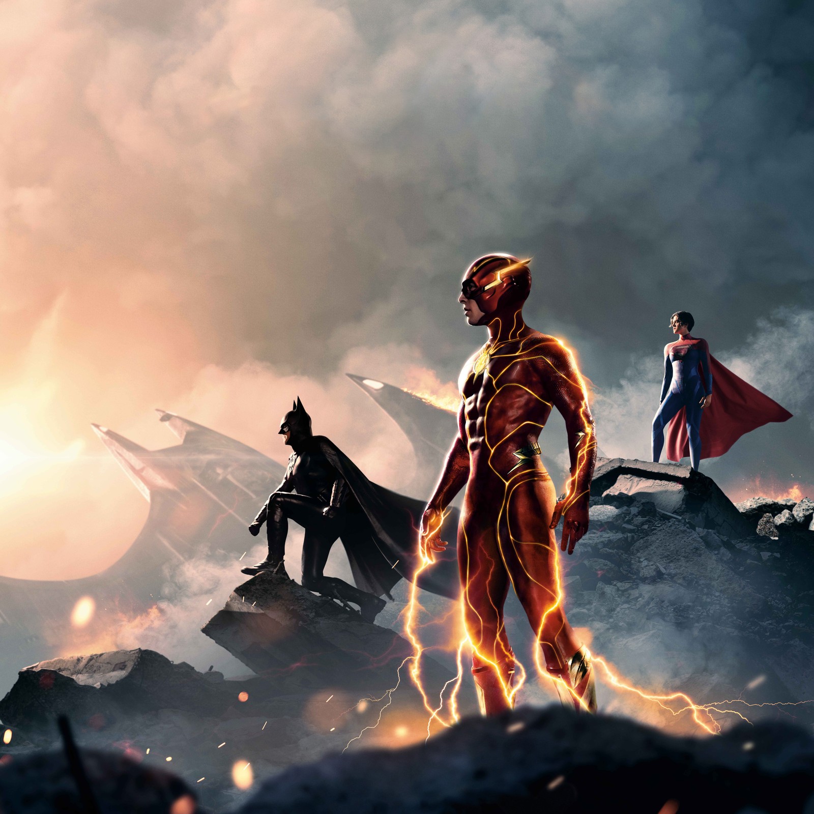 the flash, 2023 movies, batman, supergirl, movie poster wallpaper