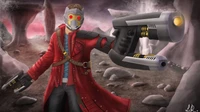 Star-Lord in Action: A Dynamic Digital Art Adventure