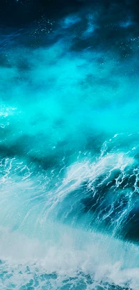 Vagues turquoise : Une danse fluide d'aqua et de teal