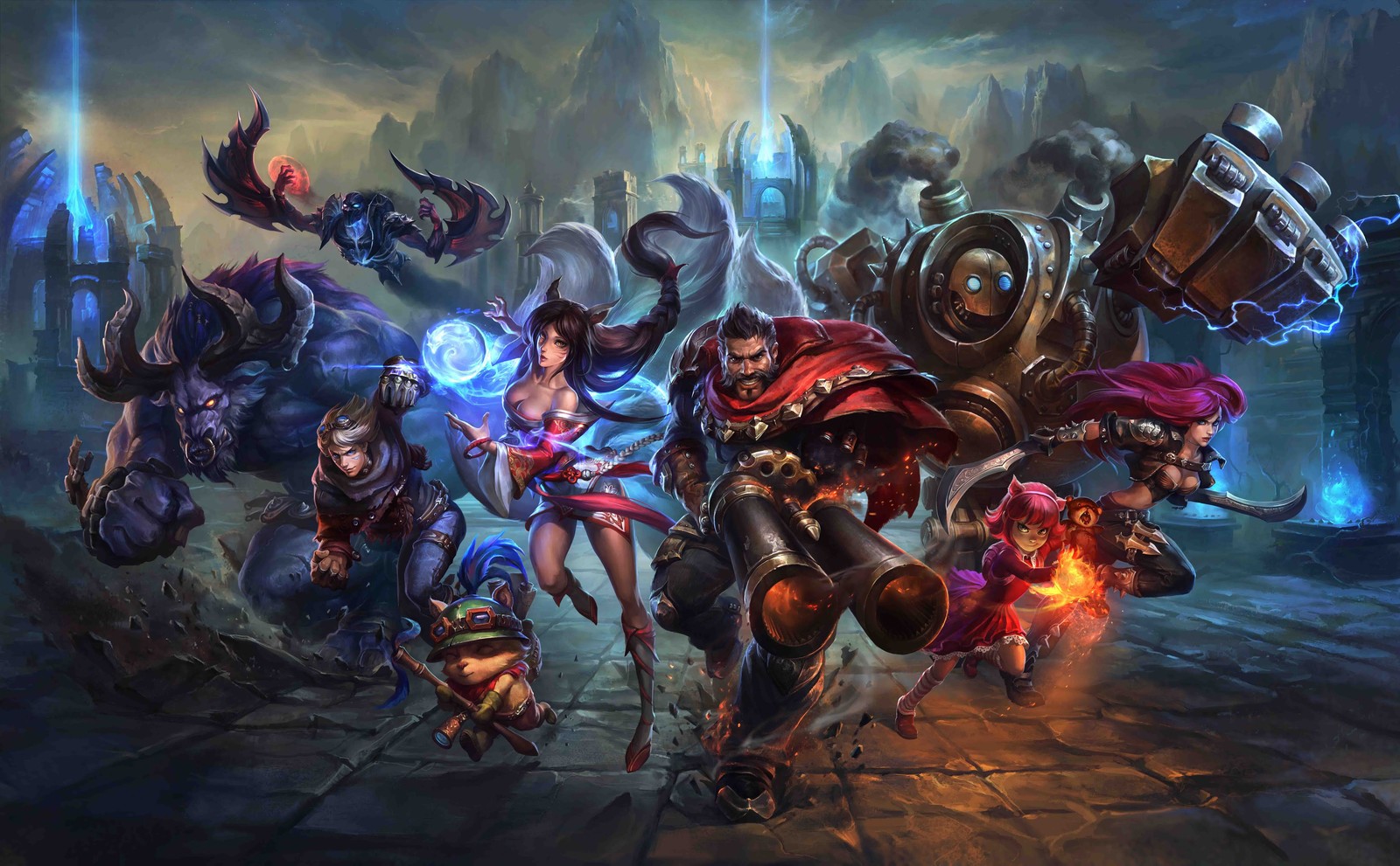 league of legends, game art, ahri, graves, ezreal wallpaper