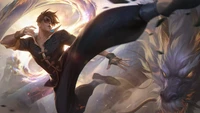 Lee Sin: Arte de Splash da Skin Punho do Dragão - League of Legends