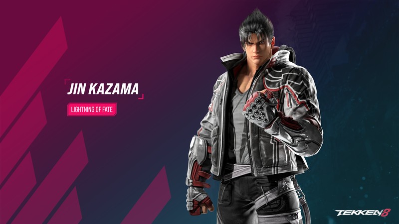 Мужчина в кожаной куртке держит нож и нож (tekken 8, джин казама, jin kazama, игры, обои 4k)