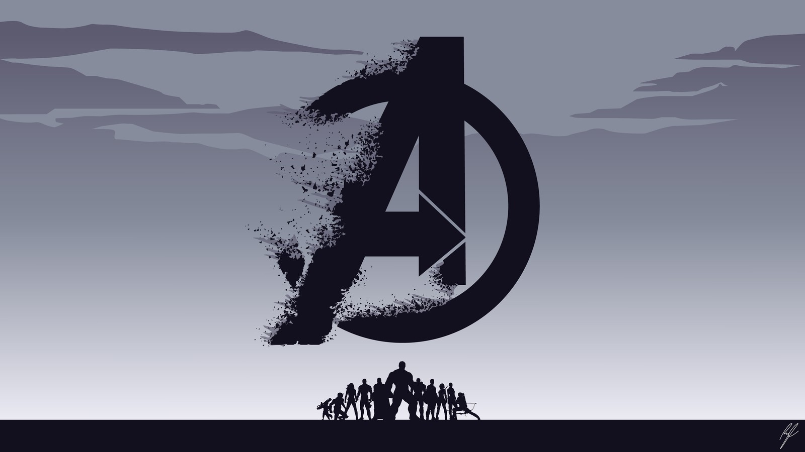 Baixar papel de parede vingadores ultimato, avengers endgame, filme, logotipo, minimalista