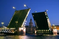 Pont mobile la nuit à Saint-Pétersbourg : un monument architectural époustouflant