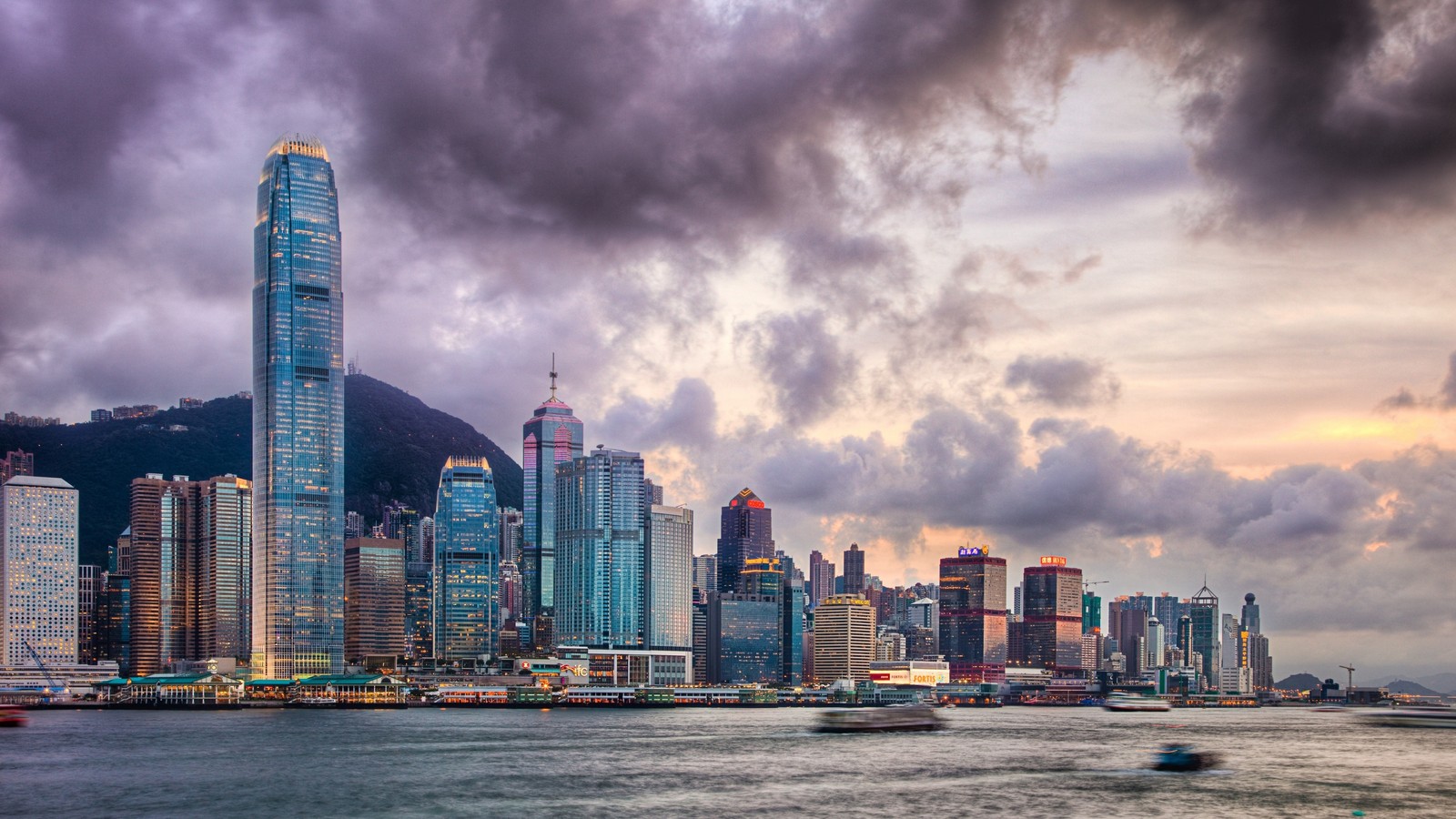 victoria harbour, victoria peak, cityscape, skyscraper, city wallpaper