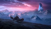 Enchanted Mountain Landscape from Frozen 2