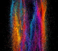 Explosion de couleurs vives sur fond noir