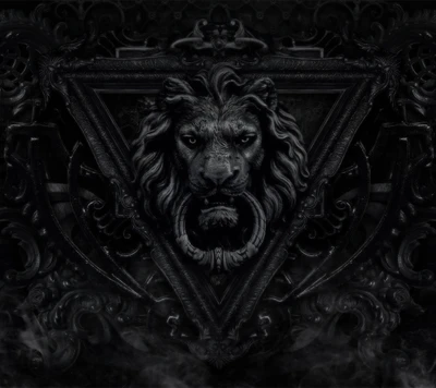 Gothic Lion Door Knocker in Dark Ornate Design