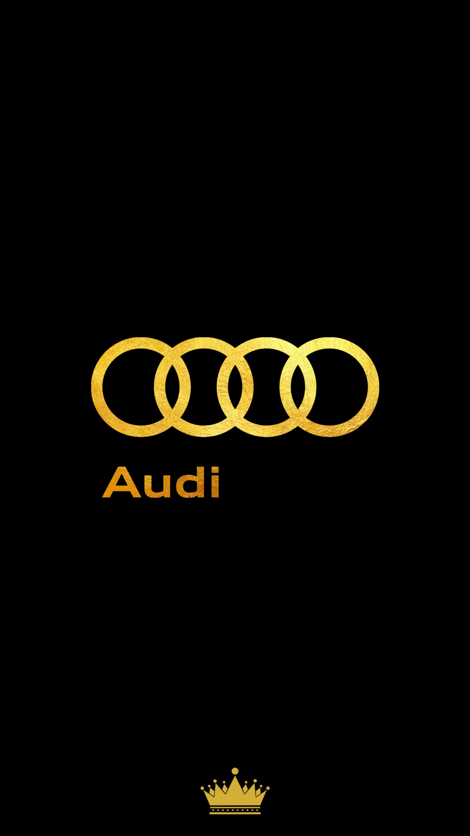 Audi-logo auf schwarzem hintergrund (audi, auto, gold, könig, logo)