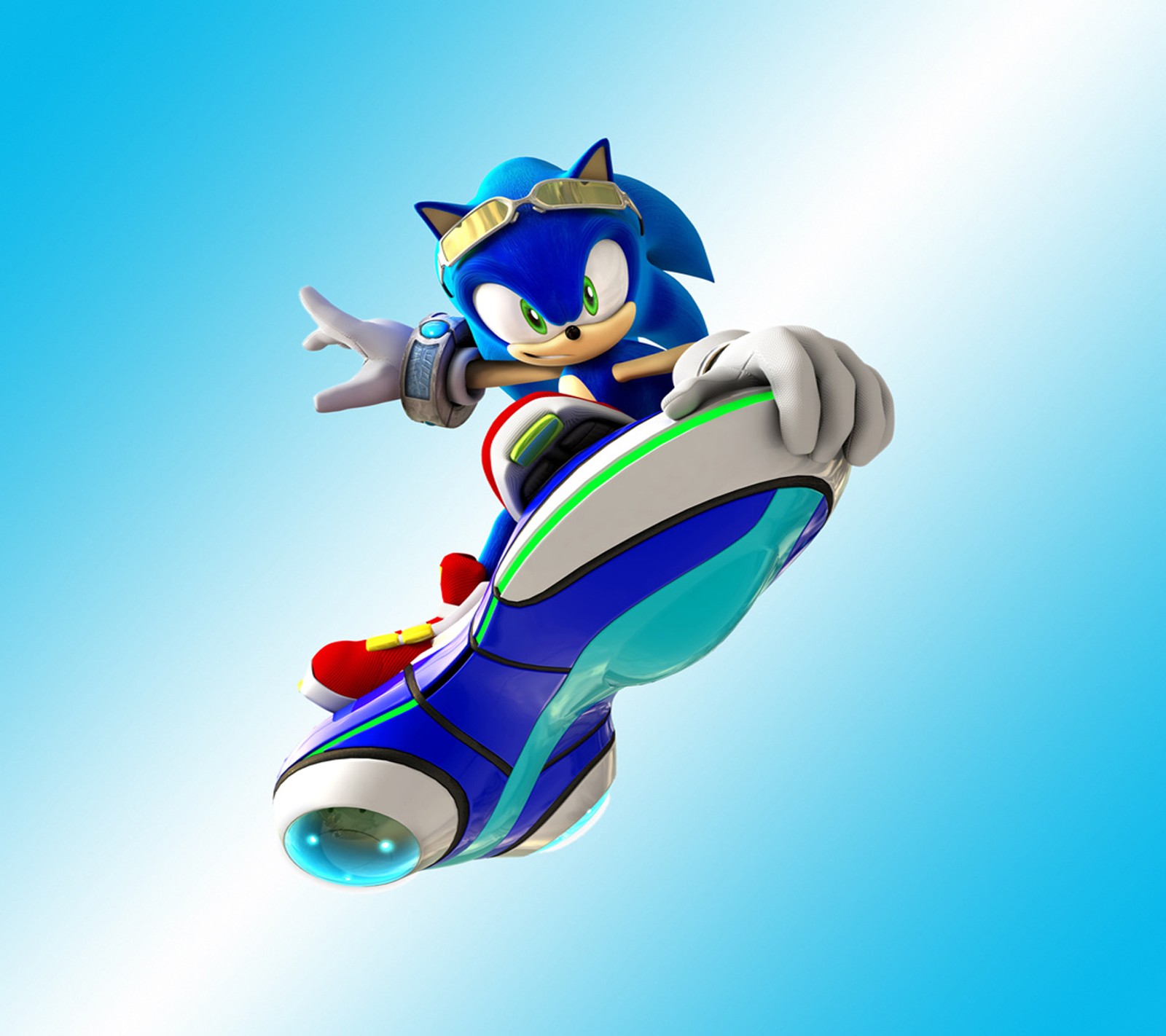 Sonic le hérisson vole dans les airs sur un jet (hd, sonic, super)