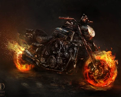 bike, bikes, fire, flame, ghost